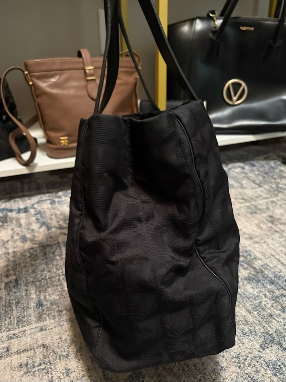 Chanel travel line Tote black with certificate of authenticity